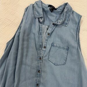 Forever 21 Light Blue Denim Top size large